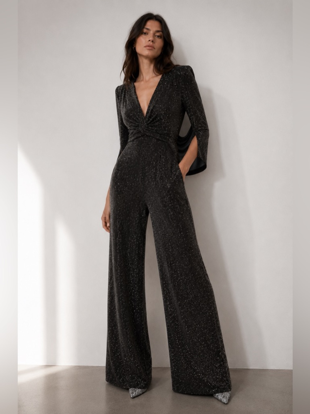 Talbot Runhof Metallic Wide-Leg Jumpsuit – Luxury Designer Evening Wear